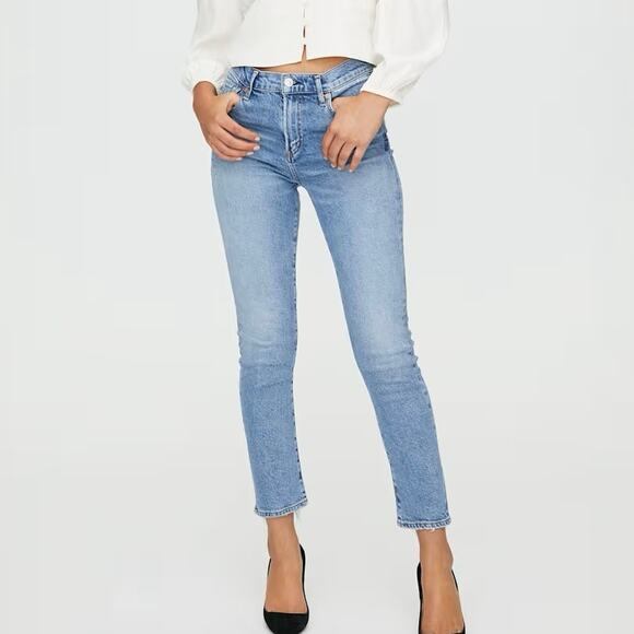 Citizens Of Humanity Denim - Citizens of Humanity Premium Vintage Harlow Crop Jeans Frayed Hem Light Wash 26